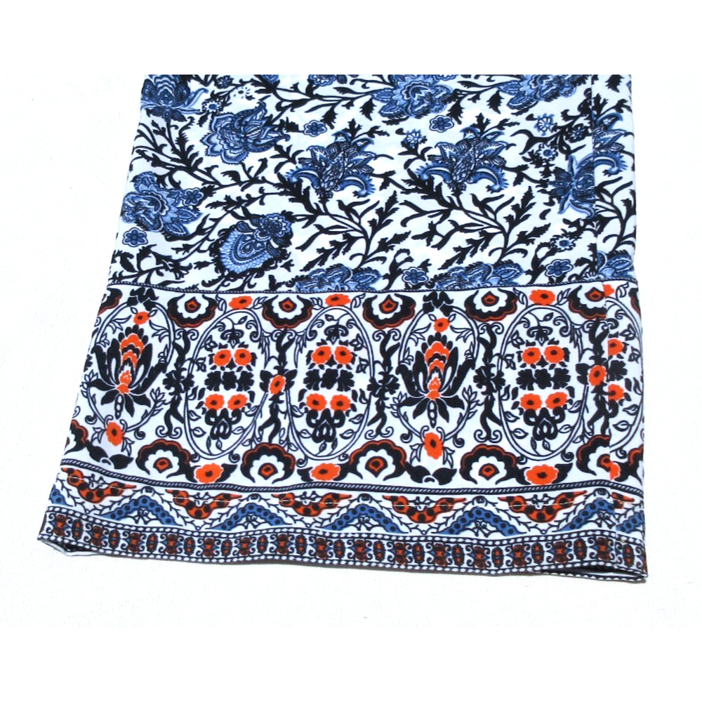 Talbots Womens 10 Blue-White Floral Print Lightweight Elastic-Waist Boho Pants - Picture 4 of 6